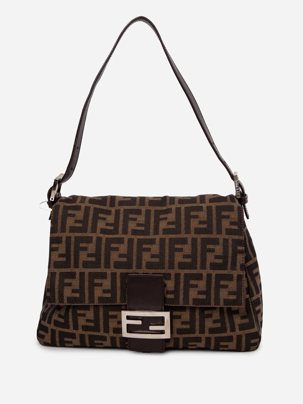 Fendi Brown Zucca Canvas Large Mama Baguette Shoulder Bag